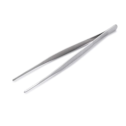 Huron Tweezers, Round End 7.9" (1/3/10 pc) (1 pc) - style: Round End, 7.9"