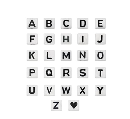 YMSDZHL Alphabet Beads A-Z 1200+Pcs Letter Beads, Acrylic 4x7mm Round Letter Bead Kits,Black Digit and Colorful Smile Bead for Bracelets Necklaces DIY Jewelry Making (Square White,1200+PCS) - color: Square White