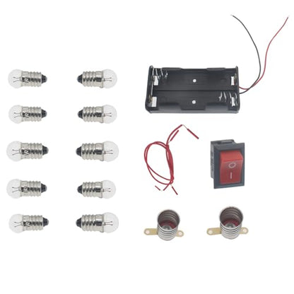 1set Electrical Circuit Experiment Kit Black DIY Physics - color: Black, size: 2.5V