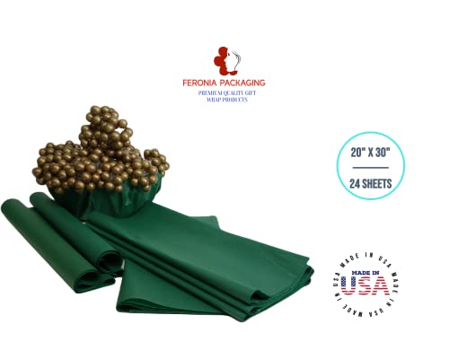 Holiday Green Tissue Paper Squares, Bulk 24 Sheets, Premium Gift Wrap and Art Supplies for Birthdays, Holidays, or Presents by Feronia packaging, Large 20 Inch x 30 Inch - color: HolidayGreen