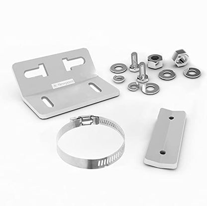 Newpowa Small Pole/Wall Mount Bracket Kit for 1-15W Solar Panels, Heavy-Duty Aluminum Bracket for Gate Openers, Security Systems, and Sensor Lights - size: 15P Silver*1