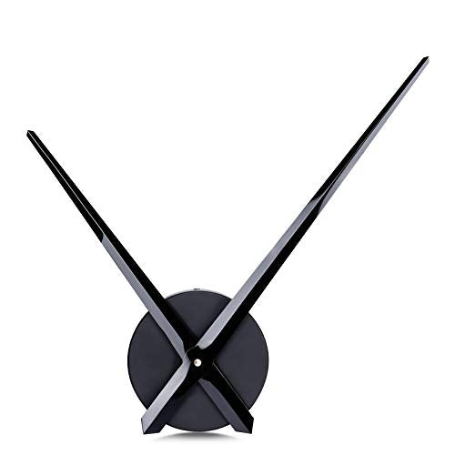 Lafocuse Silent 24 Inch DIY Wall Clock with Large Clock Hands and Motor Kit, DIY 12888 Clock Movement Mechanism Replacement with 12 Inch Long Minute Hands for Living Room - color: Black