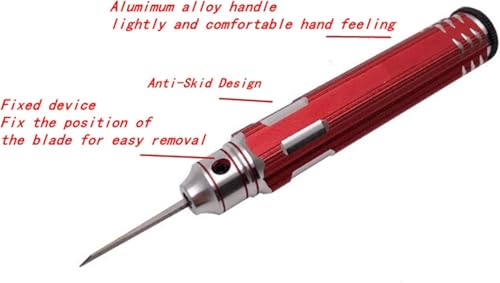 ANSAI Model Scriber with 5 Blades for Modeling Hobby Resin GK Carved Scribe line Cutting Tool Chisel + Rubber Cap Blades with Laser Mark