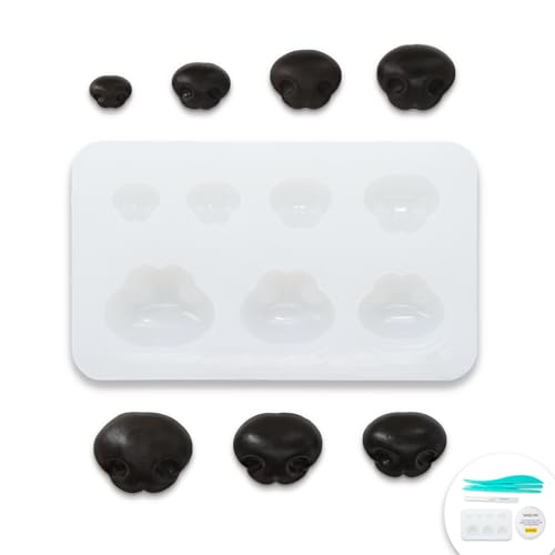 Nuvretk 7 Cute Silicone Molds for Needle Felting - Dog Nose Shapes for Stuffed Animals, DIY Crafts, and Accessories (Triangle) - size: DOG-Triangle