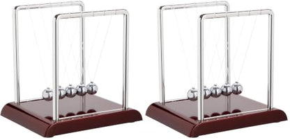 Juvale Newtons Cradle Pendulum - 7 x 6 x 7 in, Silver Stainless Steel - Desk Decor & Office Decor for Men - Stress Relief Desk Toy - Science Teacher Gift & Physics Toy (Pack of 2) - size: 7 x 7.1 x 5.9 inch (Pack of 2)