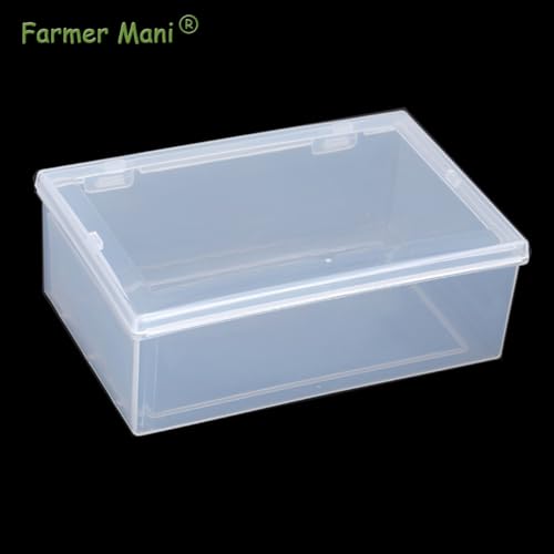 2 Pcs Rectangle Clear Plastic Beads Storage Containers Box (6.22x4.09x2.28inch) with Lid for Collecting Small Items, Beads, Game Pieces, Business Cards, Crafts Accessories - size: 6.22 x 4.09 x 2.28 Inch