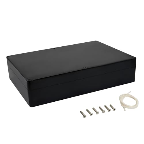 LeMotech Electrical Box ABS Plastic Project Box IP65 Waterproof Junction Box Project Case Universal Enclosure for Electronics Black 10.3X 7.1x 2.3 inch (263x182x60mm)（Pack of 1 - color: Black (1 pack), size: 10.3" x 7.1" x 2.3"
