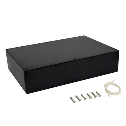 LeMotech Electrical Box ABS Plastic Project Box IP65 Waterproof Junction Box Project Case Universal Enclosure for Electronics Black 10.3X 7.1x 2.3 inch (263x182x60mm)（Pack of 1 - color: Black (1 pack), size: 10.3" x 7.1" x 2.3"