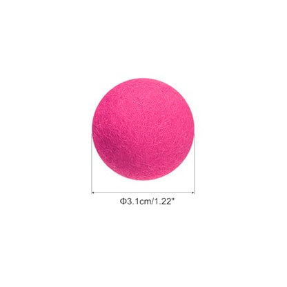 PATIKIL Wool Felt Balls Beads Wool Felting Pom 3.1cm 31mm Rose Red for Home Crafts Handcrafts Project DIY Pack of 10 - color: Rose Red