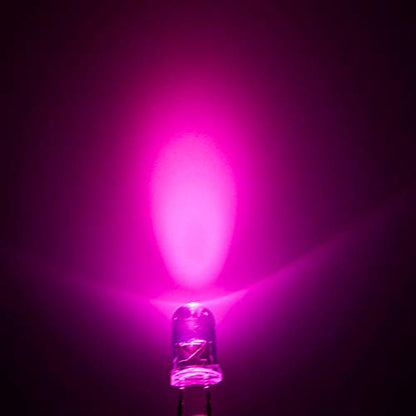 CHANZON 100 pcs 5mm Pink LED Diode Lights(DC 3V 20mA) - color: J) Pink, size: 5mm Round Top