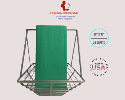 Festive Green Tissue Paper Squares, Bulk 24 Sheets, Premium Gift Wrap and Art Supplies for Birthdays, Holidays, or Presents by Feronia packaging, Large 20 Inch x 26 Inch - color: FestiveGreen