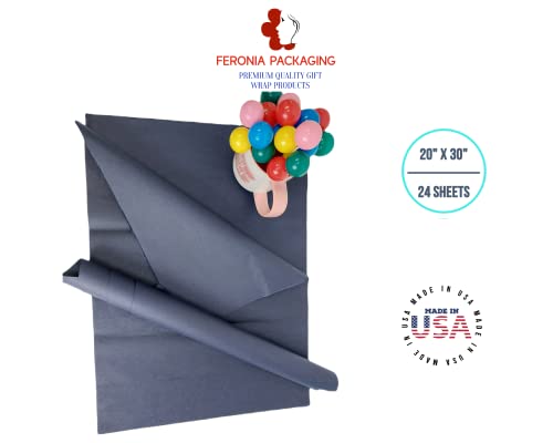 Navy Blue Tissue Paper Squares, Bulk 24 Sheets, Premium Gift Wrap and Art Supplies for Birthdays, Holidays, or Presents by Feronia packaging, Large 20 Inch x 30 Inch - color: NavyBlue