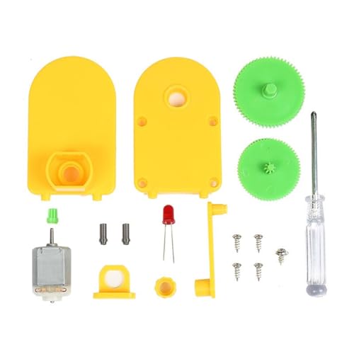 caralei Portable Hand Cranked Power Generator Handheld Crank Generator Science Experiments STEM Building Toy for Student Teen ABS Plastic, Yellow