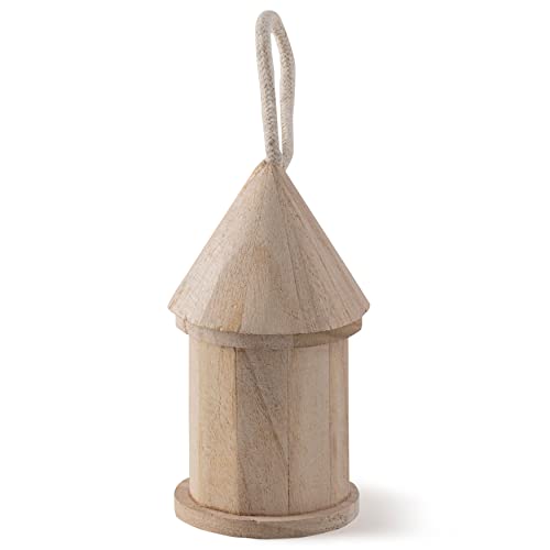 Make Market 5" Wooden Hut Birdhouse - Unfinished Birdhouse Made of 100% Wood, Outdoor Nesting Boxes - Bulk 12 Pack
