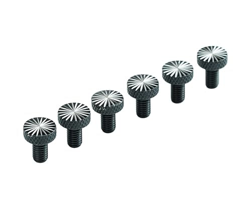 Guyker Guitar Bridge Saddle Fine Tuning Screws Set for Tremolo Bridge System Replacement Part Black (FR-005, 6PCS) - color: FR005-BK-6pcs