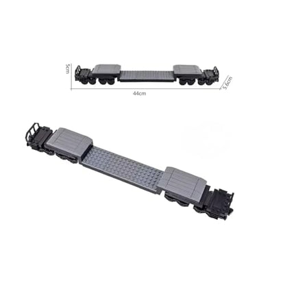 MOC City Creative Building Set – Train Base Wheels, Low-Loader Truck & Railway Tracks DIY Kit (Compatible with Technical Parts 92339, 92088, 4025) (1PCS Low-Loader Truck) - style: 1PCS Low-Loader Truck