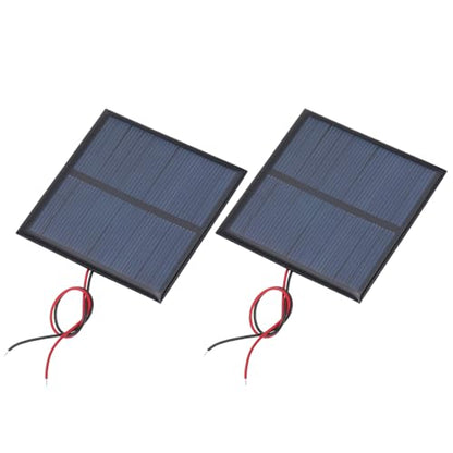 MECCANIXITY 2 Pcs 5.5V 0.55W 100mA Mini Solar Panels, Small Polycrystalline Solar Cell Panel with 2 Cable for DIY Electric Toy Materials Kits Charger, 70mm x 70mm - style: 5.5V 0.55W 100mA