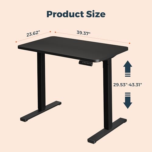 40''x24''One-Piece Adjustable Large Standing Desk for Home Office - color: Black, size: 4024
