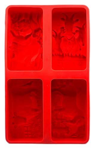 Livestock Silicone Mold 4 Designs: Goat, Cow, Pig, Horse for SOAP Making, Candle, Resin, Wax, Plaster