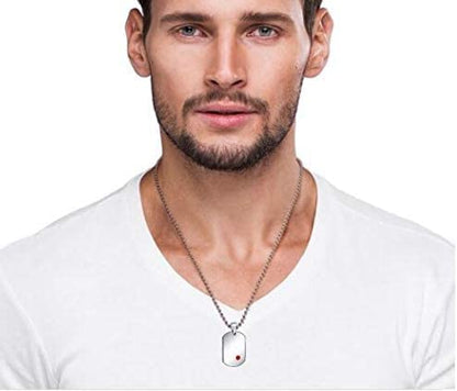 Medical Alert Identification ID Dog Tag Pendant Necklace Stainless Steel - style: Epilepsy Large