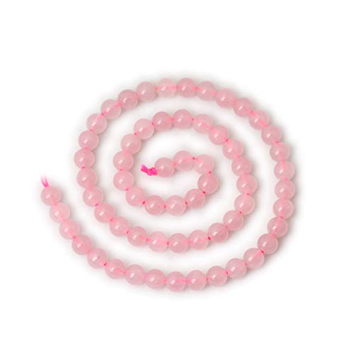 60PCS 6mm Natural Rose Quartz Gemstone Round Loose Bead Pink Crystal for Jewelry Making 1 Strand 15" - color: Rose Quartz, size: 6mm