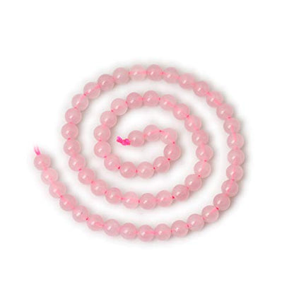 60PCS 6mm Natural Rose Quartz Gemstone Round Loose Bead Pink Crystal for Jewelry Making 1 Strand 15" - color: Rose Quartz, size: 6mm