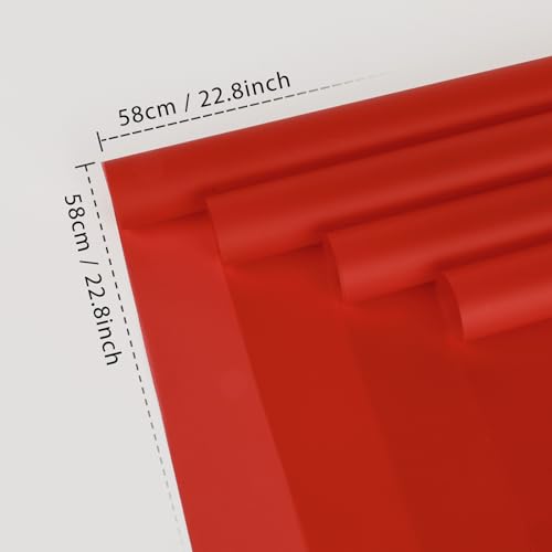 FUHITIM 20 Sheets Flower Wrapping Paper (Misty Red) - color: Misty Red