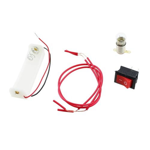 Circuit Experiment Small Light Bulb Kit Electricity Learning Kit Battery Box Lamp Holder Switch 1.5v Light Bulb Physics Assembly Science Equipment Closed Circuit Experiment Kit - size: Small