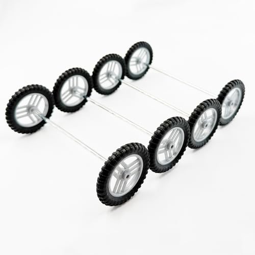 10PCS RC Toy Wheel 2.5mm Dia Shaft RC Car Motorcycle Rubber Tire Wheel with Round Rod Shaft Axles for RC Car Motorcycle DIY Model Toy Replace Parts (2.5x41mm) - style: 2.5x41mm