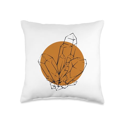 Best Rocks And Minerals Guide Kit Collection Gifts Lineart Geologist Stone Mineral Collector Throw Pillow, 16x16, Multicolor - size: 16x16