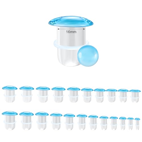 Glass Ear Stretching Kit Single Flare Plugs & Rubber Rings Unique 1mm Increments 3mm-25mm Gradual Sizing Smooth Glass Gauges for Daily Wear Earring Expander Stretcher Piercing Body Jewelry 2Pc - color: Blue, size: 16mm