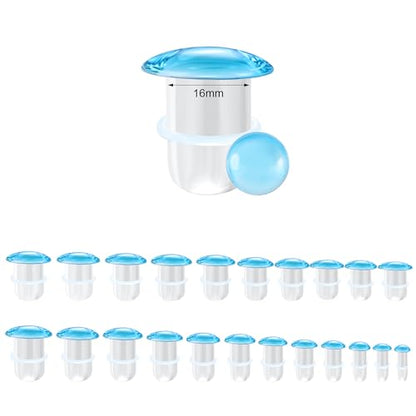 Glass Ear Stretching Kit Single Flare Plugs & Rubber Rings Unique 1mm Increments 3mm-25mm Gradual Sizing Smooth Glass Gauges for Daily Wear Earring Expander Stretcher Piercing Body Jewelry 2Pc - color: Blue, size: 16mm