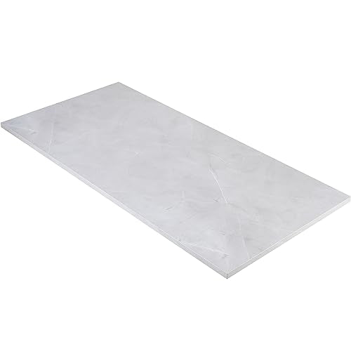 Kaboon Universal Tabletop 55"x27.5", Solid One-Piece Melamine Table Top, Double Desk L-Desk DIY, Home and Office Countertop, White Rock - color: White Rock, size: 55x28