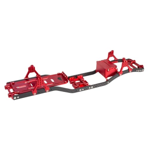 1/10 RC Crawler Metal Chassis Kit for Axial SCX10 II Rock Off Road Truck - color: Red