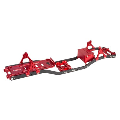 1/10 RC Crawler Metal Chassis Kit for Axial SCX10 II Rock Off Road Truck - color: Red