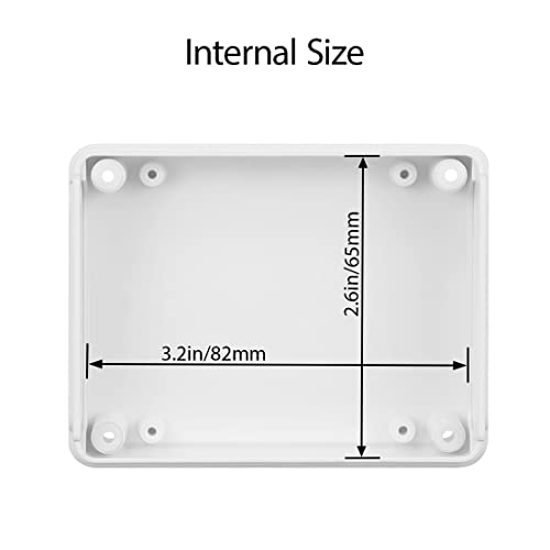 LeMotech Project Box 5 Pieces ABS Plastic Electrical Project Case Small Junction Box for Electronics White 3.54 x 2.75 x 1.10 inch (90 x 70 x 28 mm) - color: 5 pieces, size: 3.54"x 2.75"x 1.10"