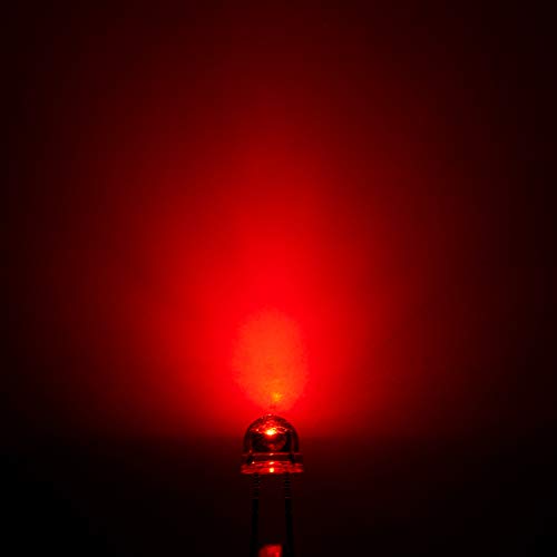 CHANZON 100 pcs 5mm Red Straw Hat LED Diode Lights (DC 2V 20mA) - color: B) Red (100pcs)