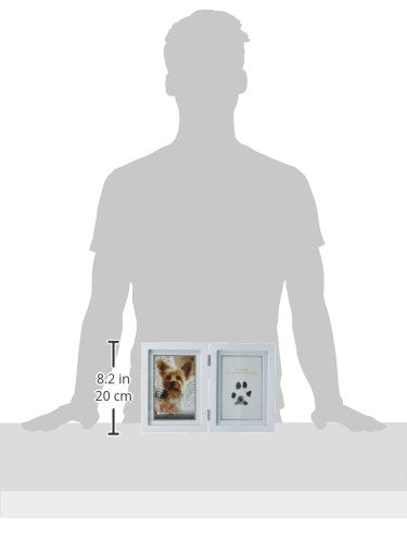 Pearhead Pet Pawprints Desk Picture Frame, Pet Memorial Keepsake, White Photo Frame For Pet, Imprint Kit - color: Pawprints White Tabletop Picture Frame