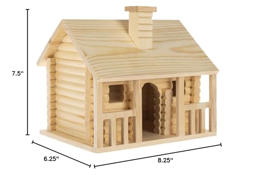Hobby Lobby Woodpile Fun! Log Cabin Unfinished Wood Birdhouse