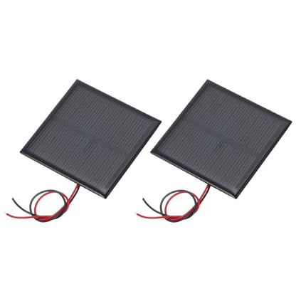 MECCANIXITY 2 Pcs 5.5V 0.44W 70mA Mini Solar Panels, Small Polycrystalline Solar Cell Panel with 2 Cable for DIY Electric Toy Materials Kits Charger, 60mm x 60mm - style: 5.5V 0.44W 70mA