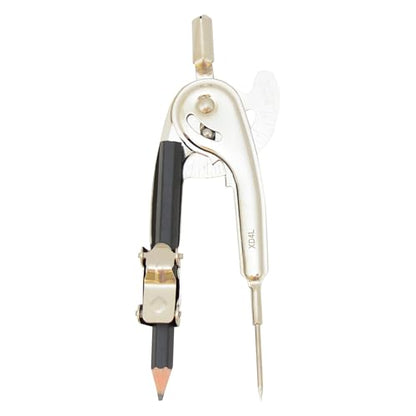 Westcott Nickel-Plated Ball Bearing Compass with Pencil, Professional Style, Back-to-School Supplies, Draws Circles up to 13 Inches in Diameter - size: Ball Bearing