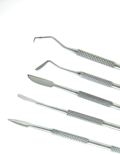 SE 12-Piece Stainless Steel Wax Carvers Set, Wax & Clay Sculpting Tools, Double Ended Carving Kit for Modeling, Sculpting and Shaping, Silver - DD312