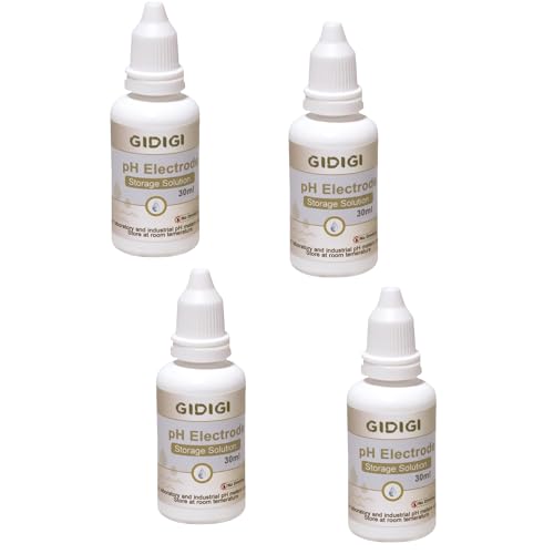 pH Electrode Storage Solution, 3M KCL, 4x30ml for pH & ORP Meters - color: White Red