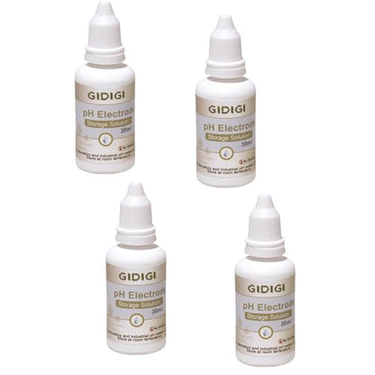 pH Electrode Storage Solution, 3M KCL, 4x30ml for pH & ORP Meters - color: White Red
