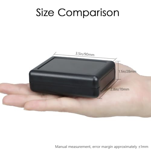 LeMotech 5 Pieces ABS Plastic Electrical Project Case Power Junction Box, Project Box Black 3.5 x 2.8 x 1.1 inch (90 x 70 x 28 mm) - size: 3.5" x 2.8" x 1.1"(5pc)