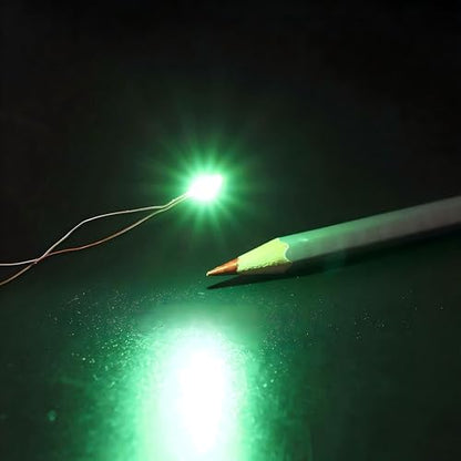 20 Pcs Micro LED, Tiny Led Lights for Crafts, Green Mini LED, SMD led 0603, Soldered Micro Litz Wired Leads, Multi-Resistor, Suitable Used in Any Small Model, Cosplay, Tight Space Lighting - color: Green