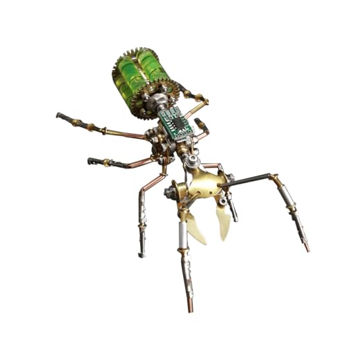 Steampunk 3D Metal Ant Puzzle Model for Adults – Mechanical DIY Assembly Kits 150+ Pcs Unique Desk Decor Christmas & Birthday Gift for Father Husband (Gatling Ant) - style: Gatling Ant