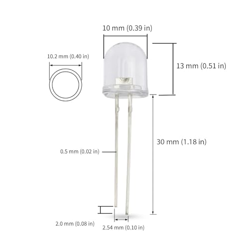 100PCS 10mm RGB Flashing LEDs F10 Fast Slow Blink Clear Round Head JEBHANNE - color: 10mm RGB LED Kit - 100PCS