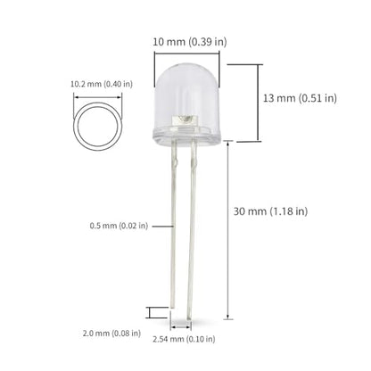 100PCS 10mm RGB Flashing LEDs F10 Fast Slow Blink Clear Round Head JEBHANNE - color: 10mm RGB LED Kit - 100PCS