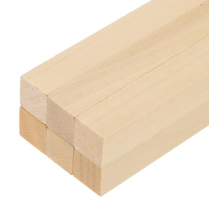 MECCANIXITY 6Pcs Basswood Sticks 1/2"x1/2"x16" Square Wooden Dowel Rods - size: 1/2" x 1/2" x 16"